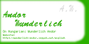 andor wunderlich business card